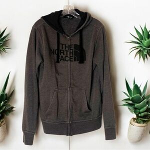 The North Face Gray Hoodie Zip Front LARGE